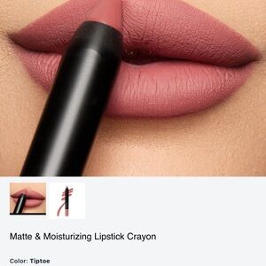 Matte & Moisturizing Lipstick Crayon - Tiptoe Pink and liner biscuit by k7l
